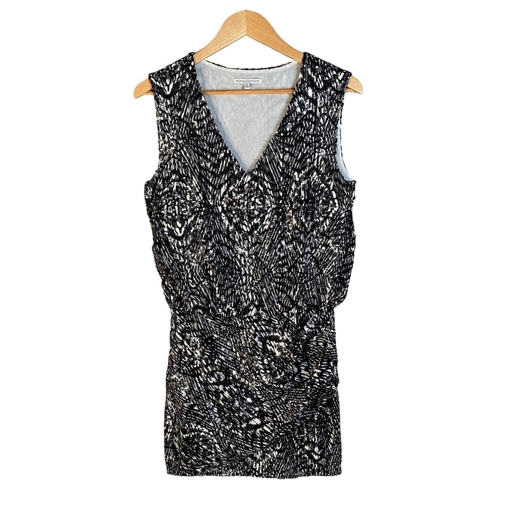 Rebecca Minkoff Sequin Silk Mini Dress Size 0 Dropwaist Glam Cocktail Homecoming